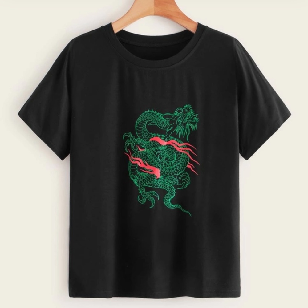 Cropped Dragon T shirt